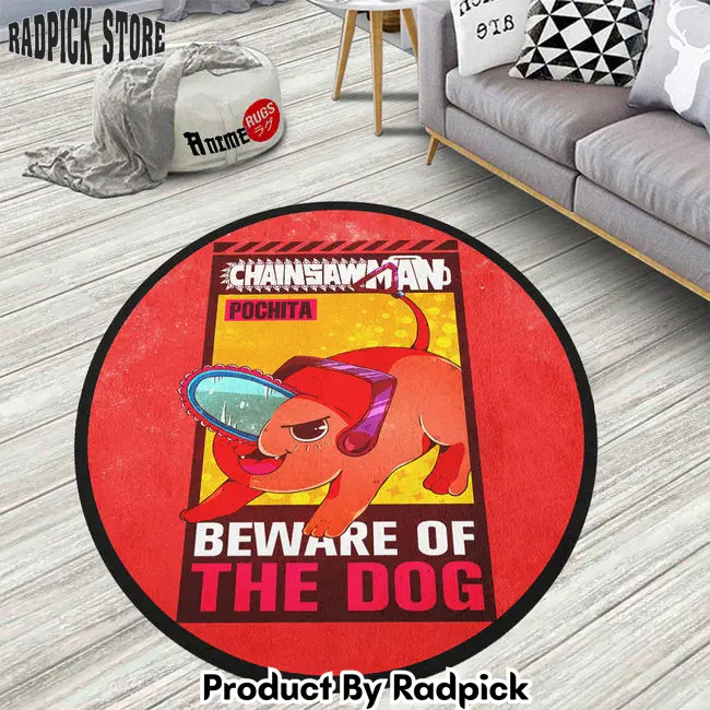 Pochita round rug custom chainsaw man anime rug floor mats  rp5958928